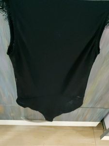 Black Net And Lace Bodysuit