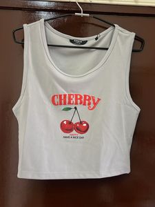 Cute Cherry Print Tank Top