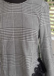 ZARA Houndstooth Asymmetrical blouse