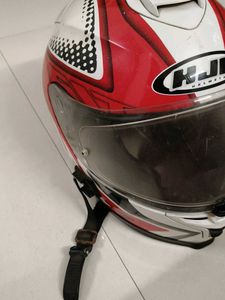 HJC Helmet - Red and White Design with Visor