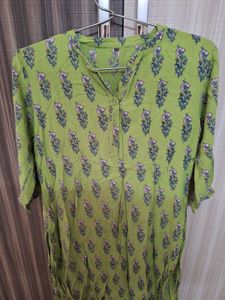 Green Printed Kurta
