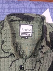 Green Print Casual Shirt