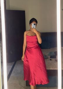 Satin Red Dress