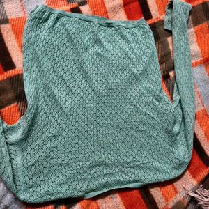 Green Knit Pullover Sweater