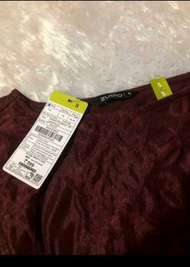 Burgundy Lace Long Sleeve Top