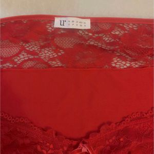 Red Lace Trimmed Top