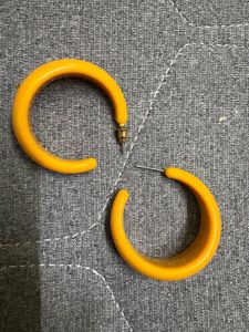 Retro Yellow Hoop Earrings