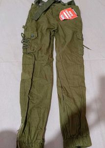 Olive Green Cargo Joggers, 30 Size