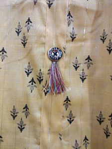 Printed Kurta Yellow, Green, Carrot Color