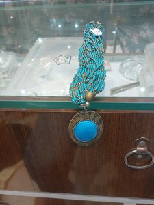 Blue Beads Long Necklace