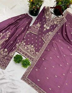 **PURE CHINON WITH HEAVY EMBROIDERY WORK SHARARA**