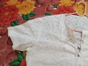 White Lace-Up Short Sleeve Top