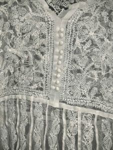 Pure White Chikankari Anarkali Kurta