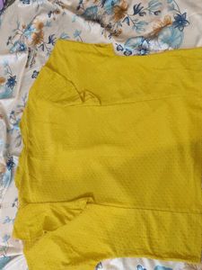 Yellow Ruffle Sleeve Top