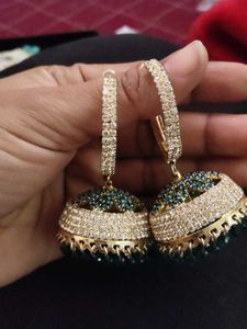 Emerald Jhumka Earrings