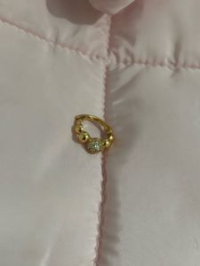 Gold Tone Beaded Earring