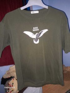 Zara Olive Graphic Tee