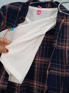 3 years old peach blu girl shirt lower co ord  set