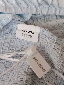 Light Blue Twist Front Tube Top