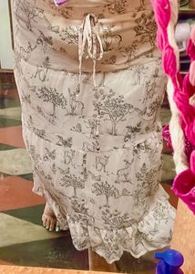 QUIERO Printed Oyster Midi Skirt L/34