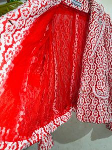 Red &amp; White Floral Jacket