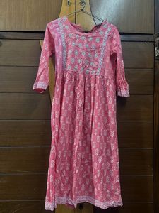 Pink Floral Print Kurta