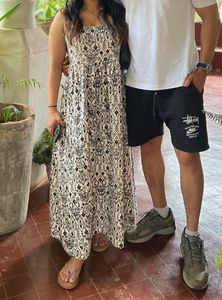 Printed Strappy Maxi Dress