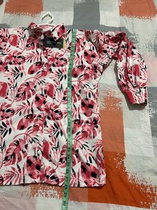 Yazwee Pink Flower Printed Shirt