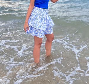 Floral Ruffle Mini Skirt