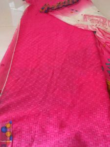 Pink Floral Print  - new Saree