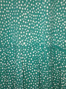 Turquiose Green Balloon Short Cut Sleeves Dress