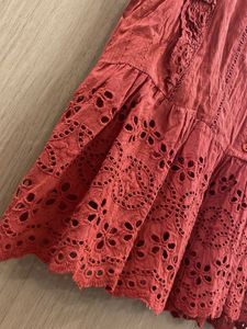 Chic Rust-Colored Eyelet Top