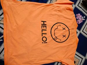 Orange 'Hello' Graphic Tee