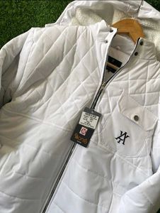White Quilted Puffer Jacket