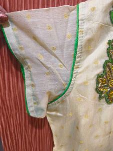 Neon Anarkali Suit With Salwar And Net Dupatta