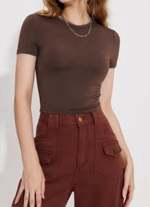 Brown skin fit crop top