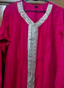 beautiful party wear long kurti pant Dupatta set