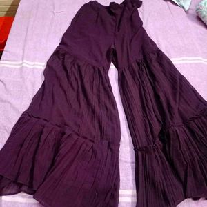 Elegant Plum Embroidered Indian Suit