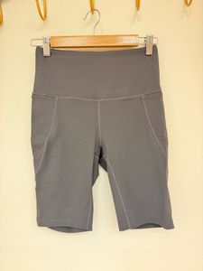 Gray High-Waisted Cycling Shorts