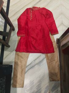 Boys Red Kurta Set