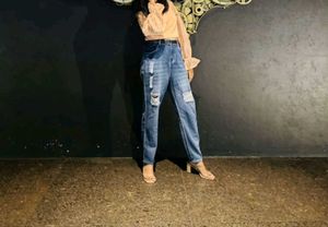 Sassafras Ripped Mom Jeans