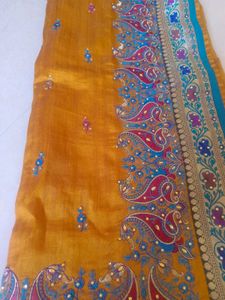 Mustered Saree