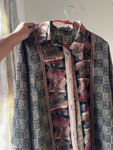 Patterned Button-Down Shirt