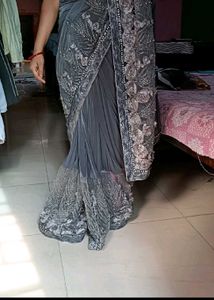 Grey Party Were Saree