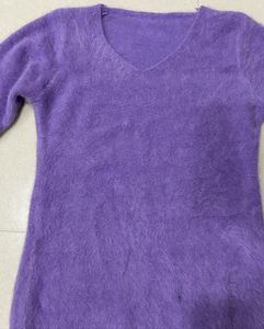 Purple Fuzzy Knit Sweater