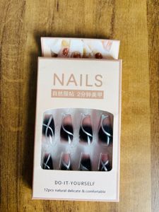 Nails Extaintion Coffee Brown Colour- 12pcs