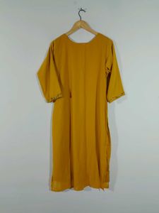 Mustard Yellow Embroidered Kurta &amp; Duppata Set