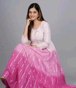 Pink Ombre Anarkali Dress
