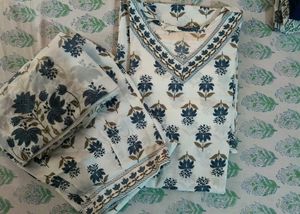 White Floral Kurta Set