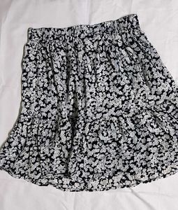 B&amp;W floral skirt